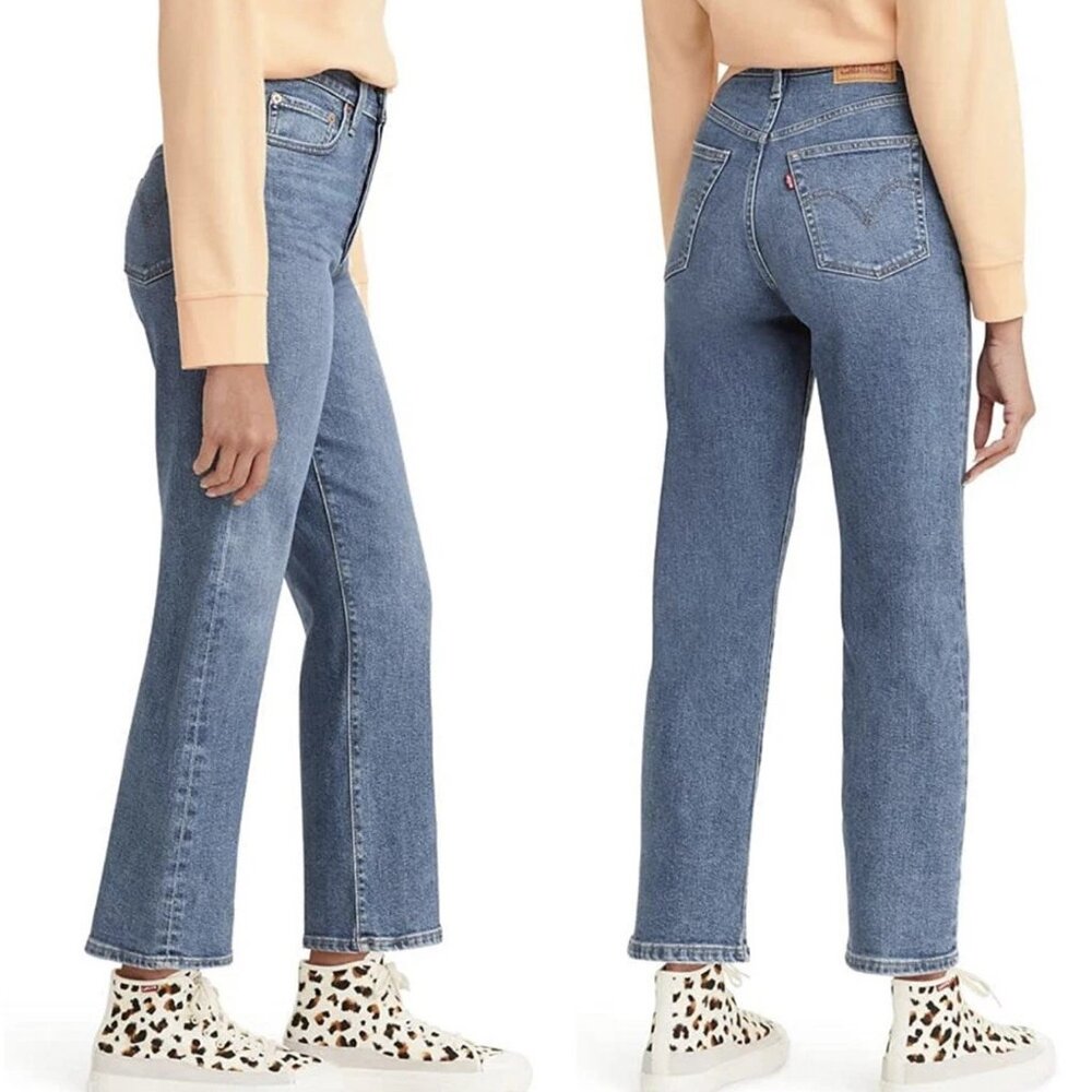 LEVI'S ribcage straight ankle jeans in summer slide (sz25) - Picture 2 of 14